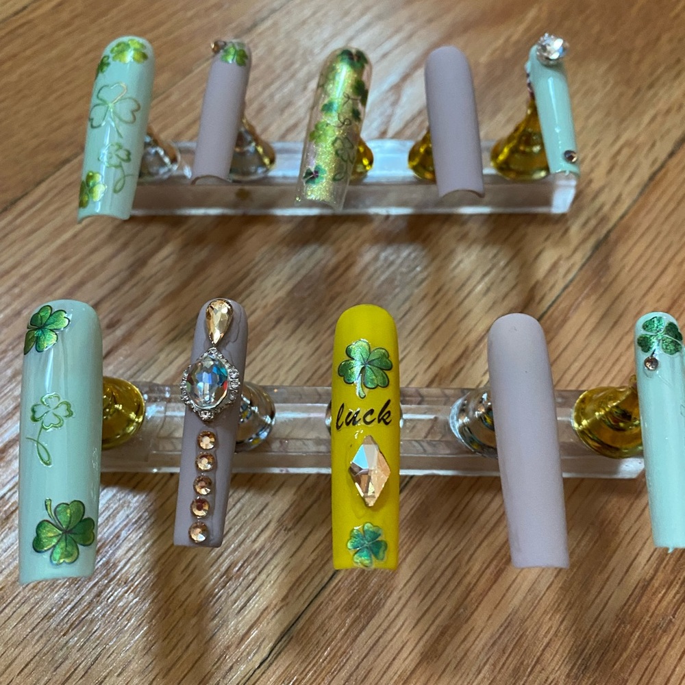 Shamrock ☘️Spring Time Xl Nails - Picture 2 of 9